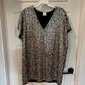 By Together Sequin V-Neck Top